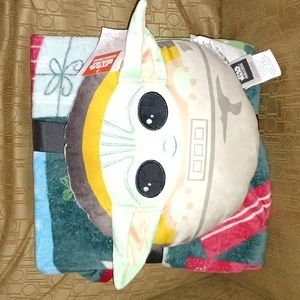 New Star Wars Baby Yoda Travel Blanket and Pillow Set